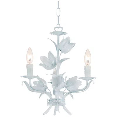 Crystorama Southport 14" Wide Wet White 3-light Chandelier In Silver