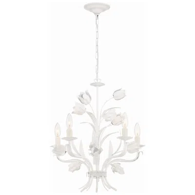Crystorama Southport 20" 5-light Candelabra White Flower Chandelier