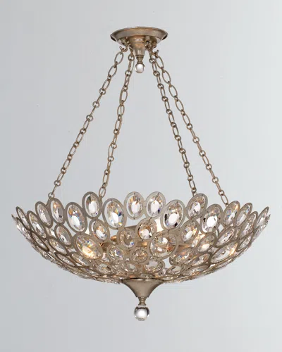 Crystorama Sterling 3-light Distressed Twilight Chandelier In Gold