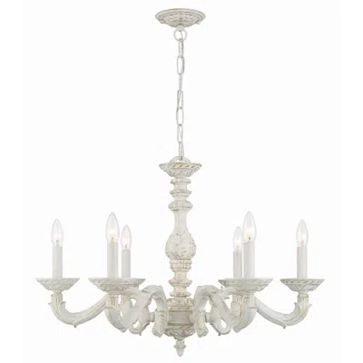 Crystorama Sutton 28" Wide Antique White And Gold Chandelier