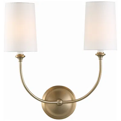 Crystorama Sylvan 16" High Vibrant Gold 2-light Wall Sconce