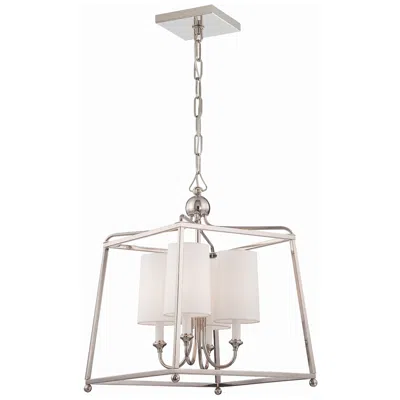 Crystorama Sylvan 16"w Polished Nickel 4-light Chandelier In Silver