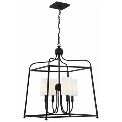 Crystorama Sylvan 21 1/2"w Black Forged 4-light Chandelier