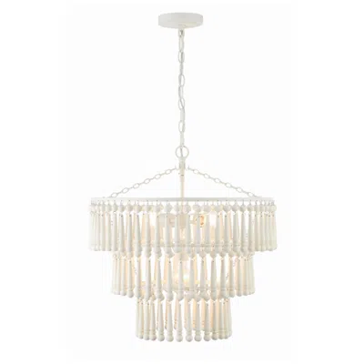 Crystorama Tiana 20 1/2" Wide Matte White 3-light 3-tier Chandelier In Silver