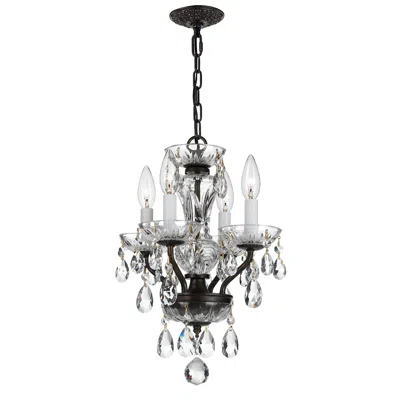 Crystorama Traditional Crystal 11"w Bronze Mini Chandelier