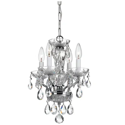 Crystorama Traditional Crystal 11"w Chrome Mini Chandelier In Silver