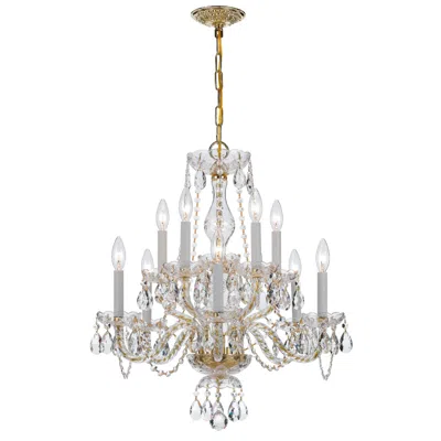 Crystorama Traditional Crystal 23" Polished Brass 10-light Chandelier In Gold