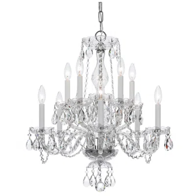 Crystorama Traditional Crystal 23" Polished Chrome 10-light Chandelier In Silver