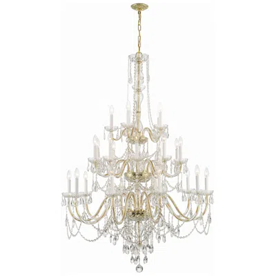 Crystorama Traditional Crystal 45'' Hand Cut Crystal Polished Brass