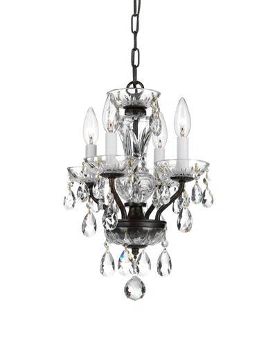 Crystorama Traditional Crystal 4-light English Bronze Mini Chandelier In Black