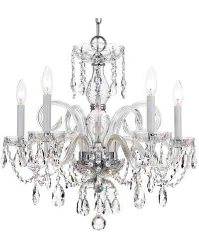 Crystorama Traditional Crystal 5-light Swarovski Spectra Crystal Chandelier In Silver