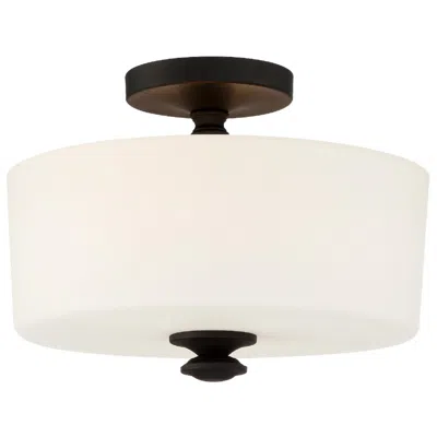 Crystorama Travis 12 1/2" Wide Black Forged Ceiling Light