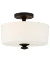 Crystorama Travis 2-light Black Forged Ceiling Mount In Black