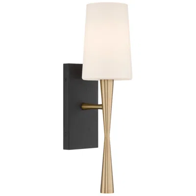 Crystorama Trenton 5'' Aged Brass + Black Forged Sconce In Multi