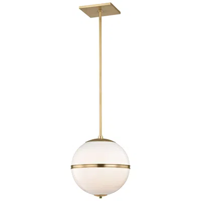 Crystorama Truax 12" Wide Aged Brass Globe Mini Pendant In Gold