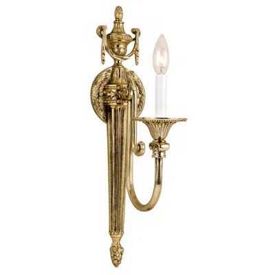 Crystorama Urn And Leaf Olde Brass 20 1/2" High Wall Sconce In Gold