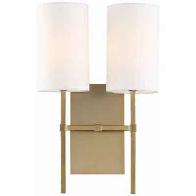 Crystorama Veronica 16 1/2"h Aged Brass 2-light Wall Sconce In Gold