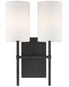 Crystorama Veronica 2-light Black Wall Mount In Black