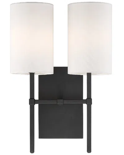 Crystorama Veronica 2-light Black Wall Mount