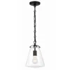 Crystorama Voss 1 Light Matte Black Mini Pendant In Multi