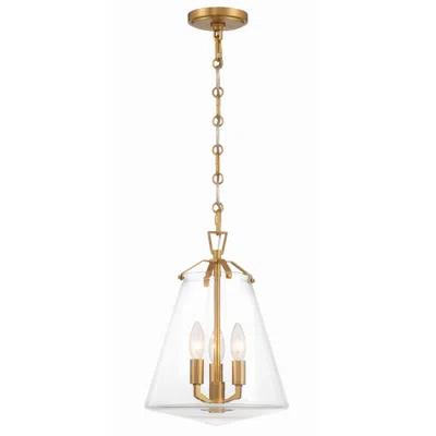 Crystorama Voss 11" Wide Luxe Gold 3-light Mini Pendant