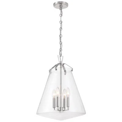 Crystorama Voss 15.25'' Polished Nickel Pendant In Silver