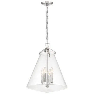 Crystorama Voss 18'' Polished Nickel Pendant In Multi