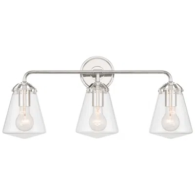 Crystorama Voss 25'' Polished Nickel Bathroom Vanity In Silver