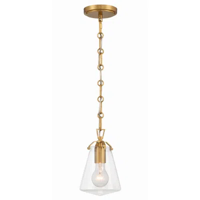 Crystorama Voss 5 3/4" Wide Luxe Gold Mini Pendant In White
