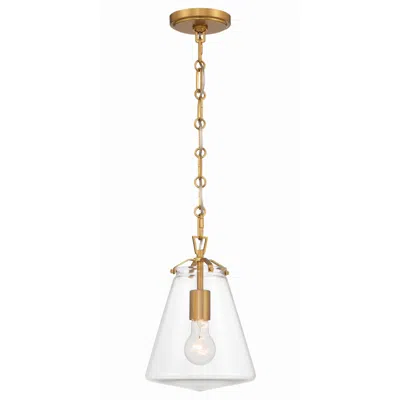 Crystorama Voss 8 1/4" Wide Luxe Gold Mini Pendant In Gray