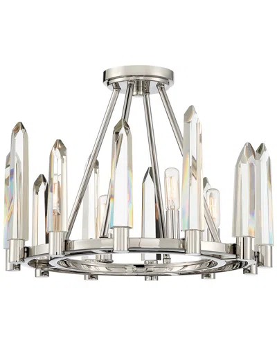 Crystorama Watson 4 Light Polished Nickel Ceiling Mount In Gray
