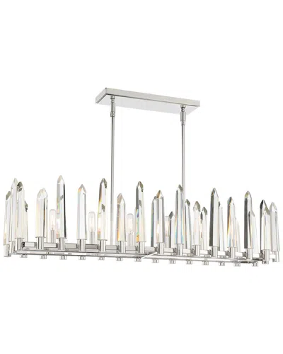 Crystorama Watson 6 Light Polished Nickel Linear Chandelier In White