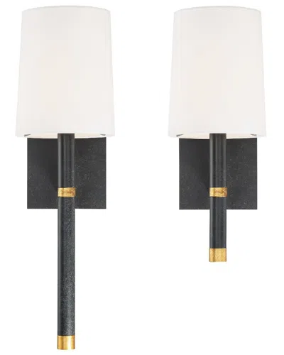Crystorama Weston 1-light Black & Antique Gold Wall Mount