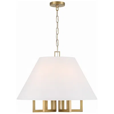 Crystorama Westwood 24" Wide Vibrant Gold 6-light Chandelier