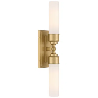 Crystorama Wilcox 2 Light Aged Brass Sconce