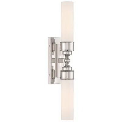 Crystorama Wilcox 25" High Polished Nickel 2-light Led Wall Sconce In White