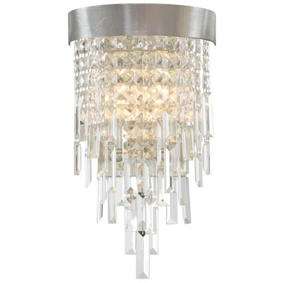 Crystorama Winfield 17" High Antique Silver And Crystal Wall Sconce