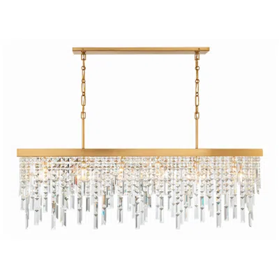 Crystorama Winfield 49'' Antique Gold Linear Chandelier