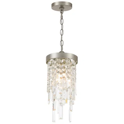 Crystorama Winfield 7'' Antique Silver Chandelier In White