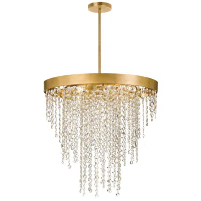 Crystorama Winham 24" Wide Antique Gold And Crystal 6-light Chandelier