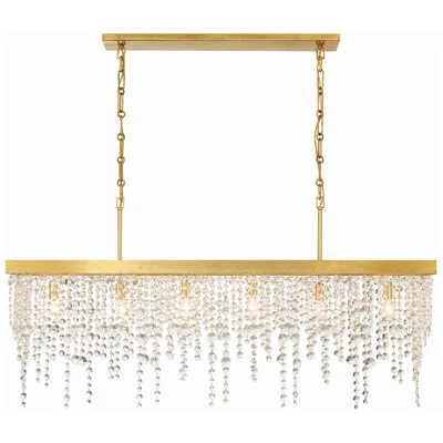 Crystorama Winham 49" Wide Gold 6-light Island Pendant Light