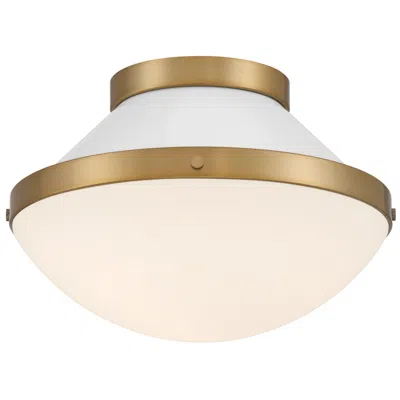 Crystorama Xander 1 Light Vibrant Gold + White Flush Mount