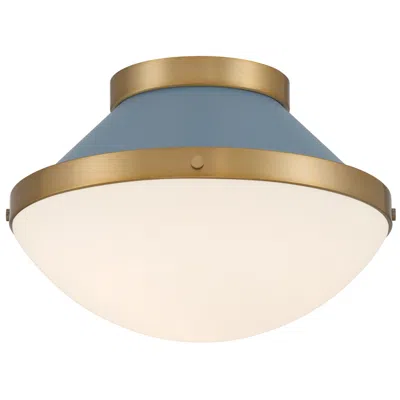 Crystorama Xander 12 1/4" Wide Vibrant Gold With Blue Ceiling Light In Multi