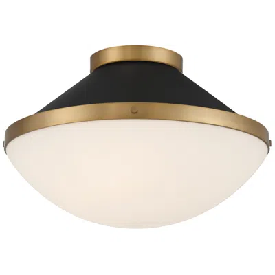 Crystorama Xander 16 1/4" Wide Matte Black And Gold Ceiling Light In Multi