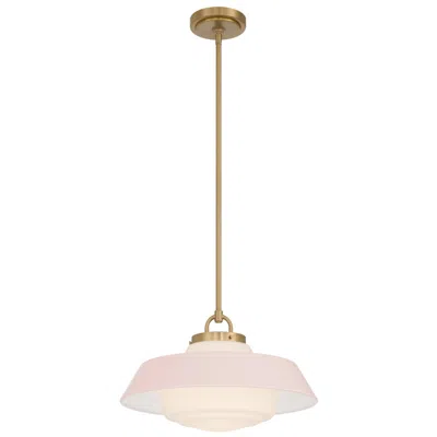 Crystorama Xander 16'' Vibrant Gold + Blush Pendant In Pink