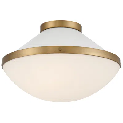 Crystorama Xander 16.25'' Vibrant Gold + White Flush Mount In Multi