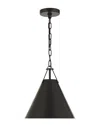 Crystorama Xavier 1 Light Matte Black Pendant In Black