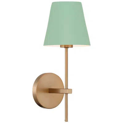 Crystorama Xavier 1 Light Vibrant Gold + Green Sconce