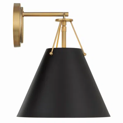 Crystorama Xavier 12 1/2" High Vibrant Gold And Black Wall Sconce