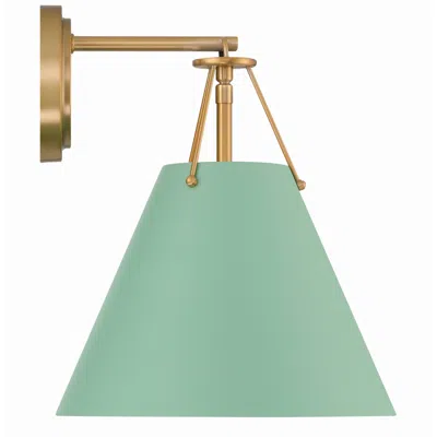 Crystorama Xavier 12 1/2" High Vibrant Gold With Green Wall Sconce